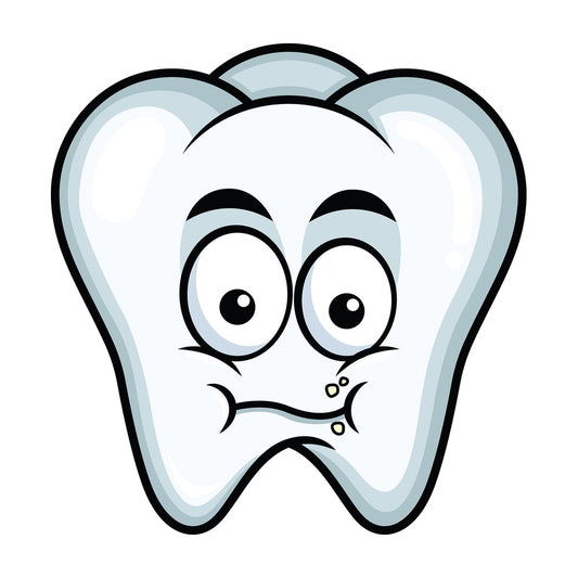 Chewing tooth emoticon. PNG - JPG and vector EPS file formats (infinitely scalable). Image isolated on transparent background.