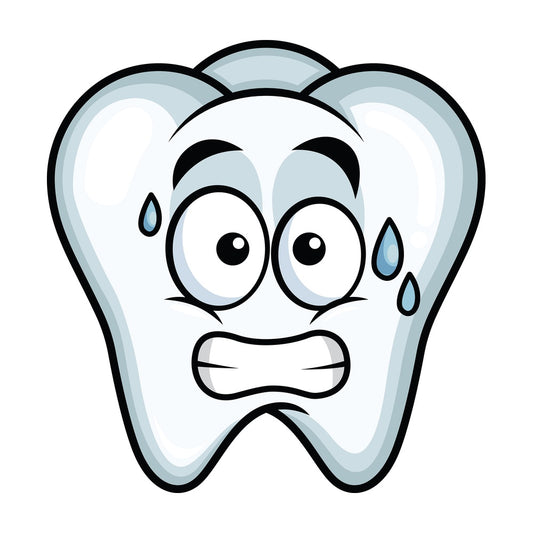 Sweating tooth emoticon. PNG - JPG and vector EPS file formats (infinitely scalable). Image isolated on transparent background.
