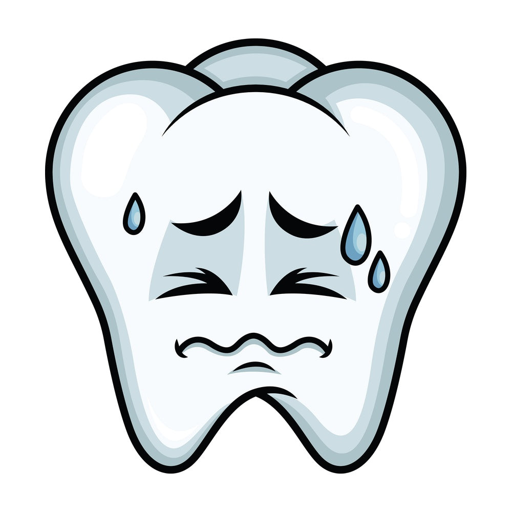 In Pain Tooth Emoticon. PNG - JPG and vector EPS file formats (infinitely scalable). Image isolated on transparent background.