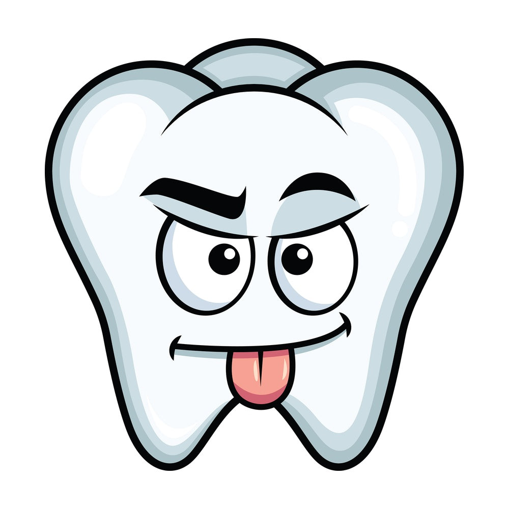 Sarcastic tooth emoticon. PNG - JPG and vector EPS file formats (infinitely scalable). Image isolated on transparent background.