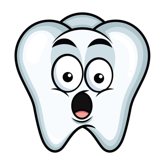 Surprised tooth emoticon. PNG - JPG and vector EPS file formats (infinitely scalable). Image isolated on transparent background.