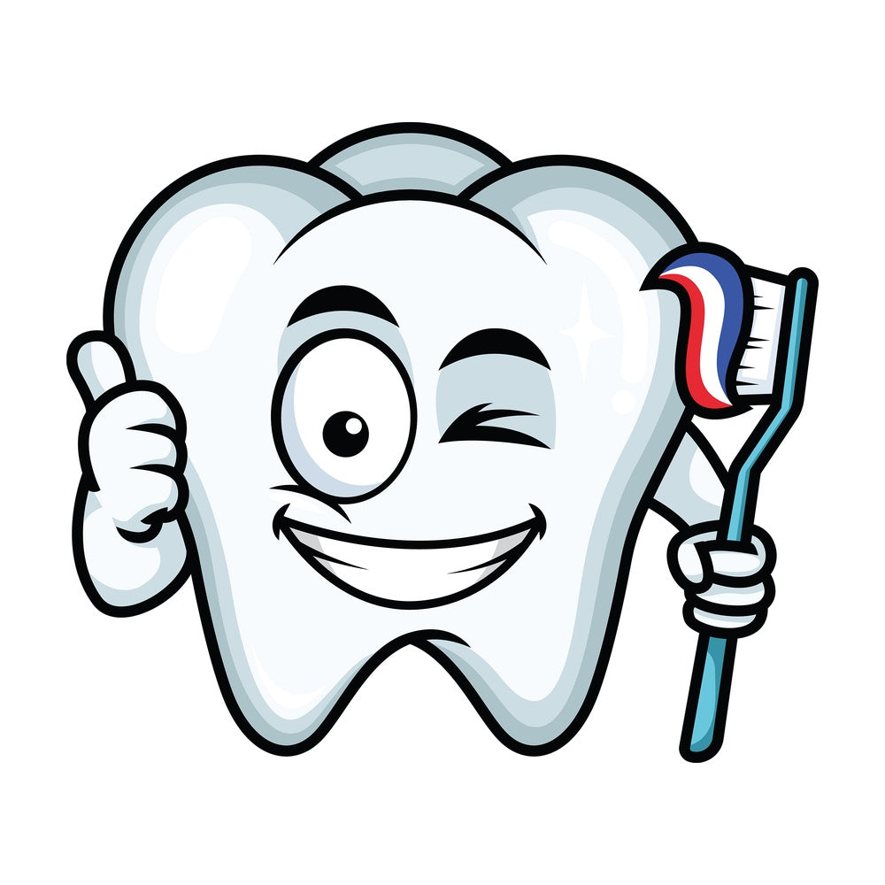 Winking thumbs up tooth emoticon. PNG - JPG and vector EPS file formats (infinitely scalable). Image isolated on transparent background.