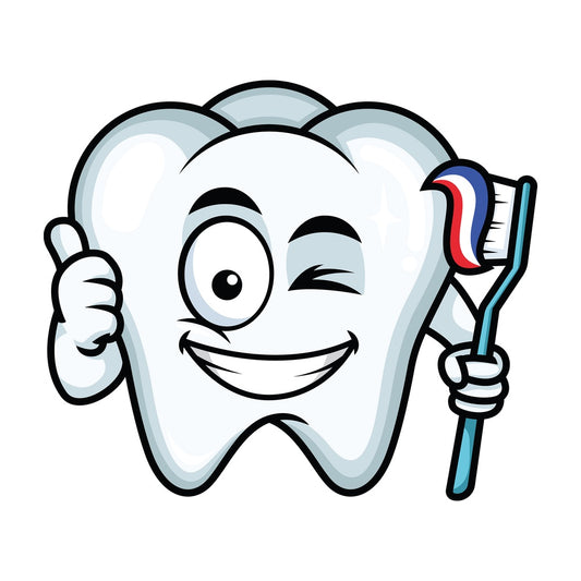 Winking thumbs up tooth emoticon. PNG - JPG and vector EPS file formats (infinitely scalable). Image isolated on transparent background.
