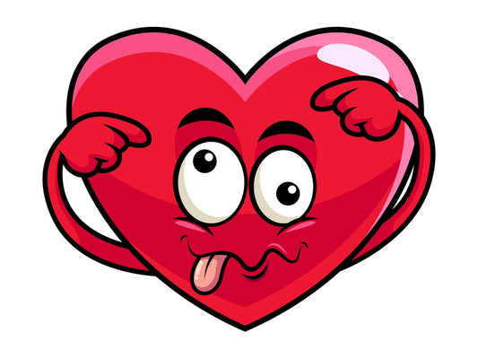 Goofy crazy eyes heart emoticon. PNG - JPG and vector EPS file formats (infinitely scalable). Image isolated on transparent background.