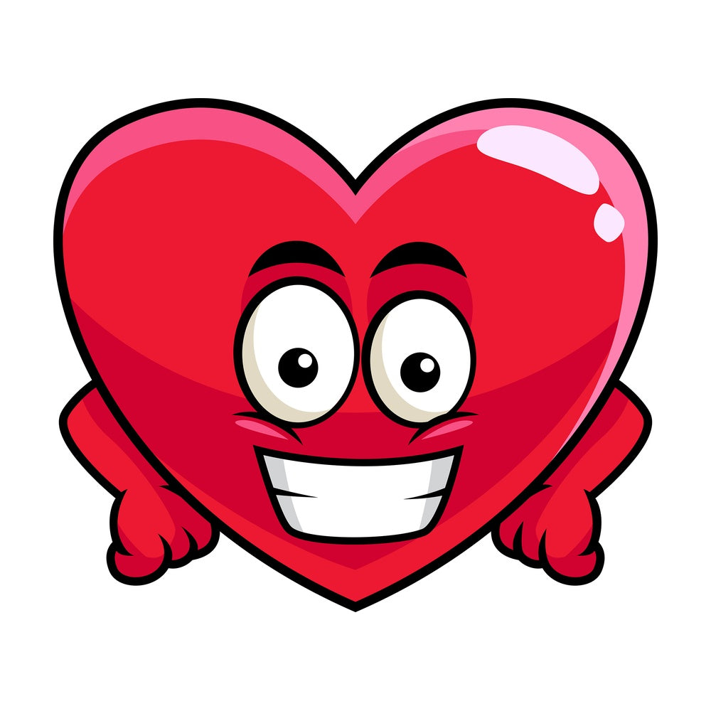 Grinning heart emoticon. PNG - JPG and vector EPS file formats (infinitely scalable). Image isolated on transparent background.