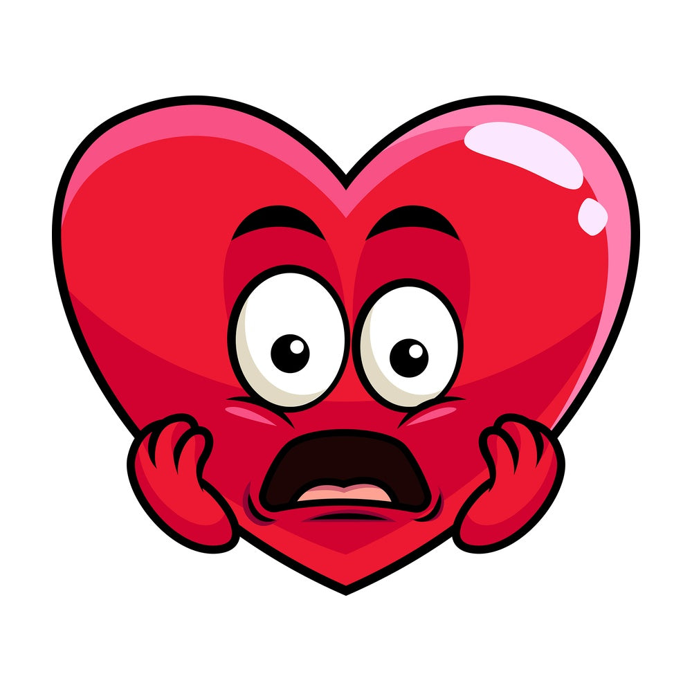 Shocked heart emoticon. PNG - JPG and vector EPS file formats (infinitely scalable). Image isolated on transparent background.
