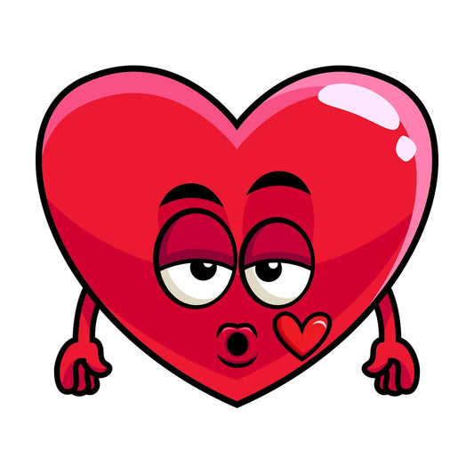 Heart blowing a kiss emoticon. PNG - JPG and vector EPS file formats (infinitely scalable). Image isolated on transparent background.