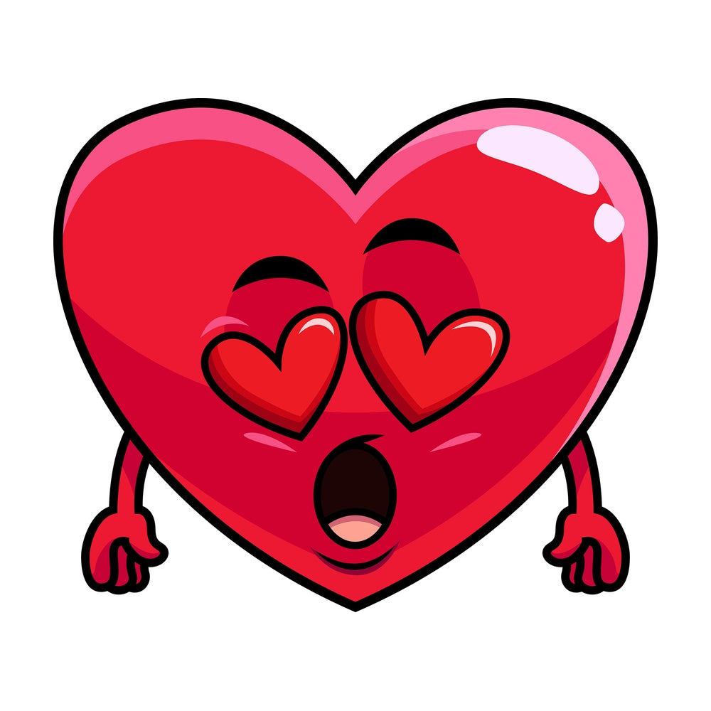In love heart emoticon. PNG - JPG and vector EPS file formats (infinitely scalable). Image isolated on transparent background.