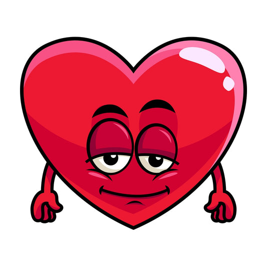 Sleepy heart emoticon. PNG - JPG and vector EPS file formats (infinitely scalable). Image isolated on transparent background.