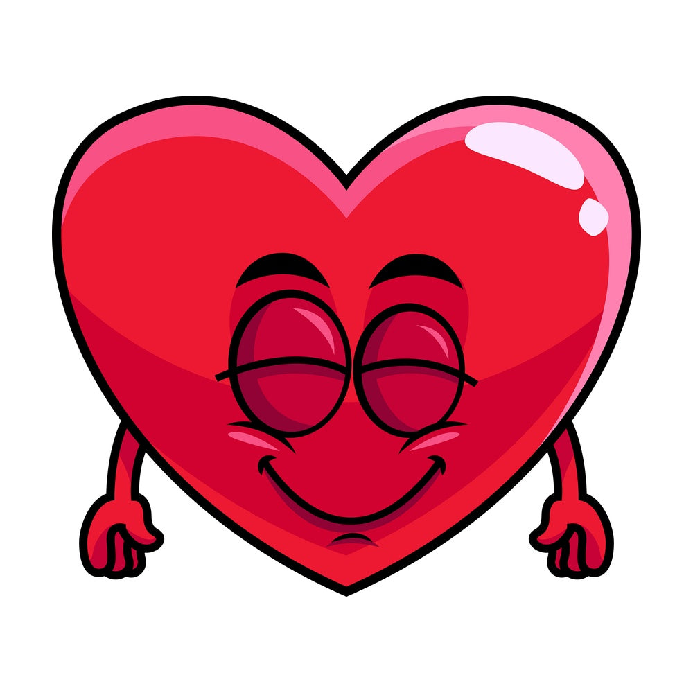 Delighted heart emoticon. PNG - JPG and vector EPS file formats (infinitely scalable). Image isolated on transparent background.