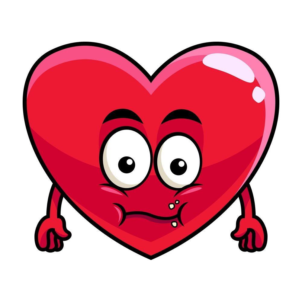 Chewing heart emoticon. PNG - JPG and vector EPS file formats (infinitely scalable). Image isolated on transparent background.