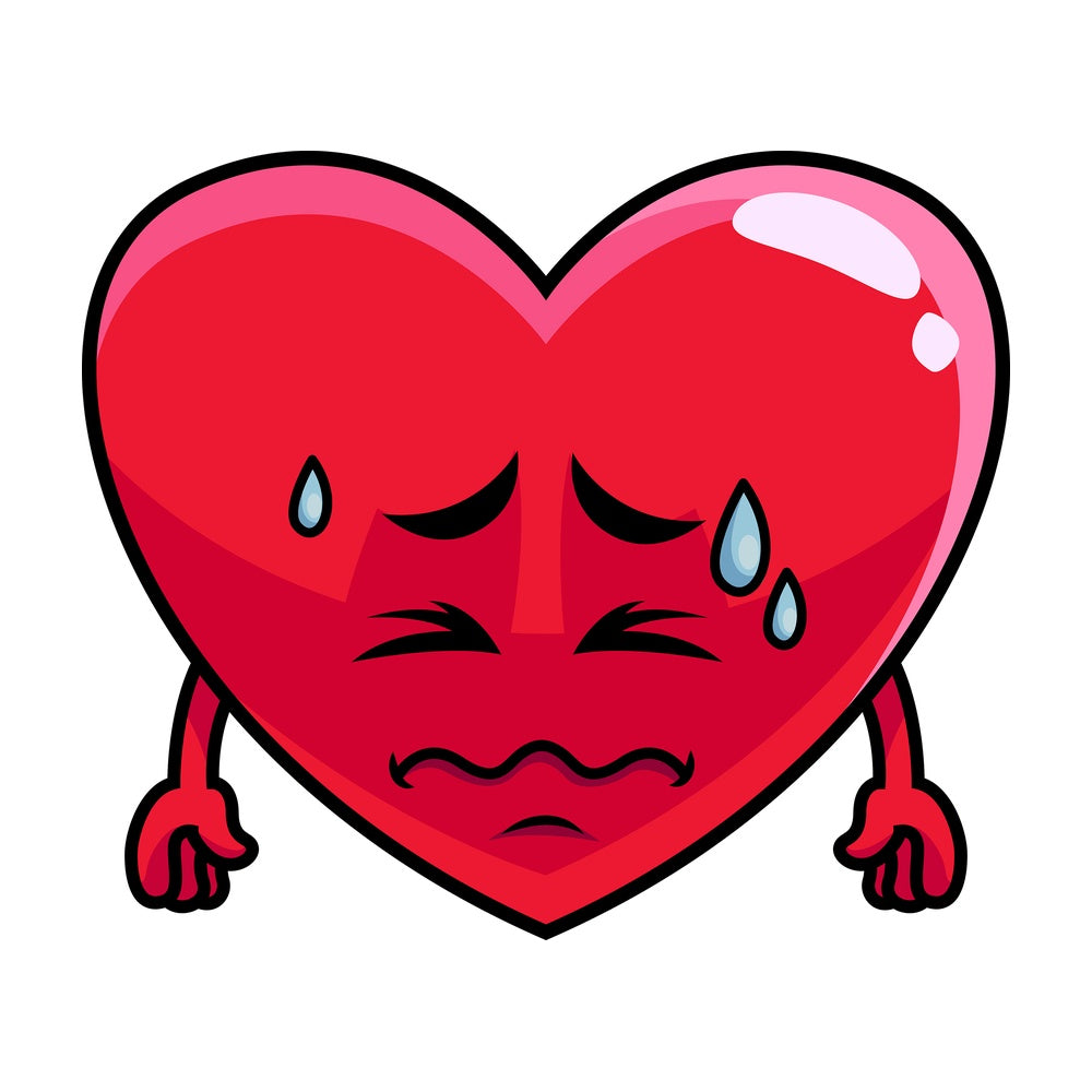 In Pain Heart Emoticon. PNG - JPG and vector EPS file formats (infinitely scalable). Image isolated on transparent background.