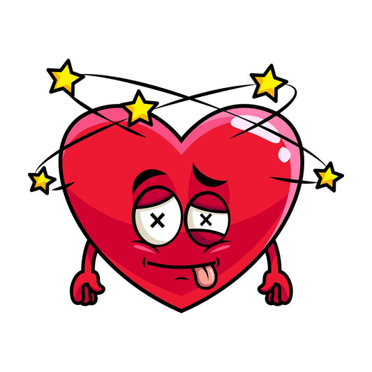 Beaten up heart emoticon. PNG - JPG and vector EPS file formats (infinitely scalable). Image isolated on transparent background.
