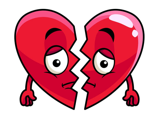 Broken heart emoticon. PNG - JPG and vector EPS file formats (infinitely scalable). Image isolated on transparent background.