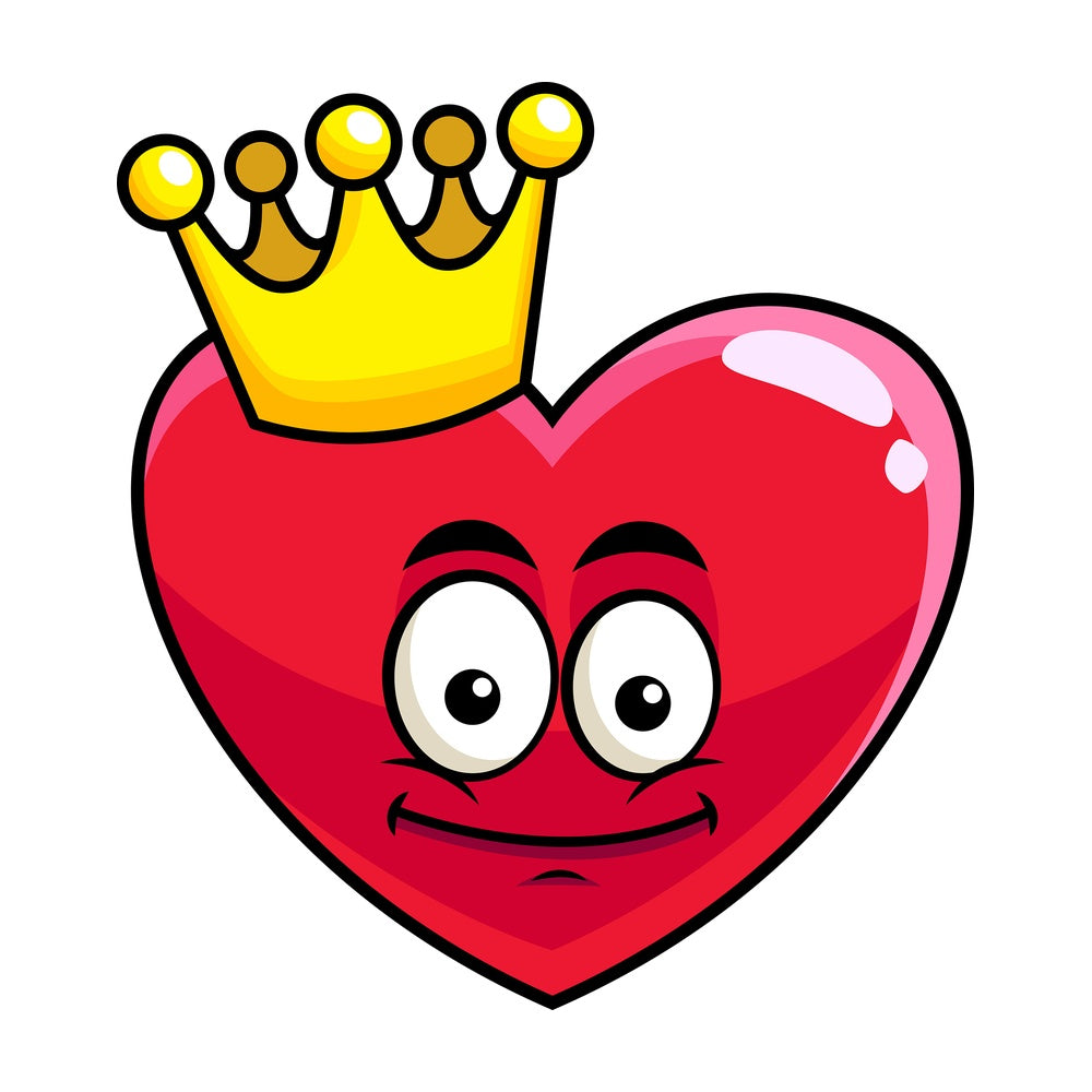 King heart emoticon. PNG - JPG and vector EPS file formats (infinitely scalable). Image isolated on transparent background.