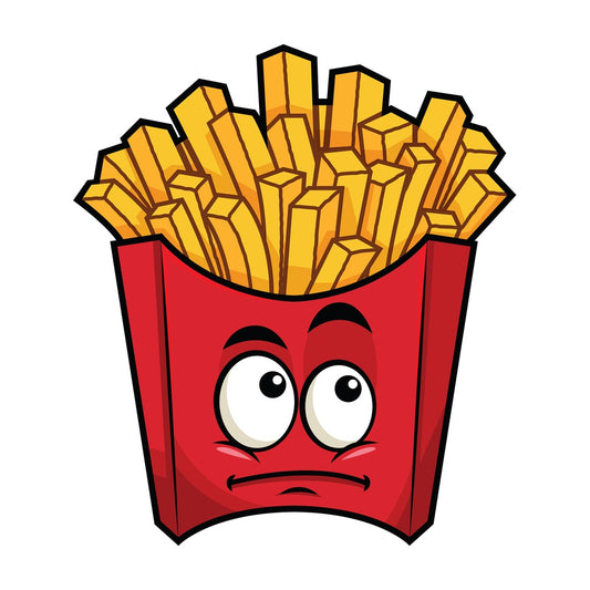 Wondering french fries emoticon. PNG - JPG and vector EPS file formats (infinitely scalable). Image isolated on transparent background.