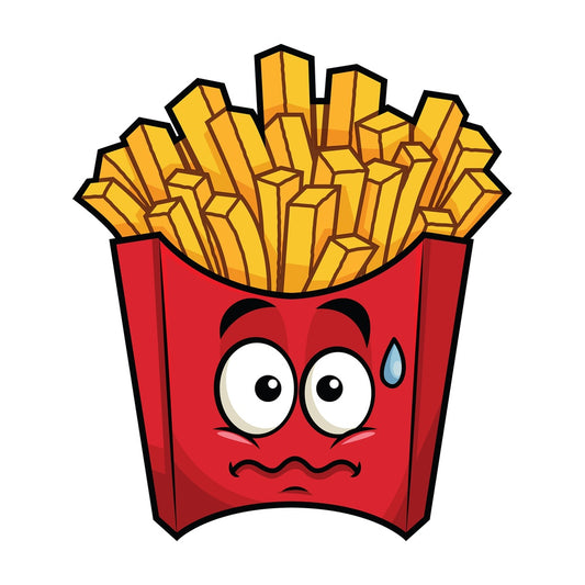Nervous french fries emoticon. PNG - JPG and vector EPS file formats (infinitely scalable). Image isolated on transparent background.
