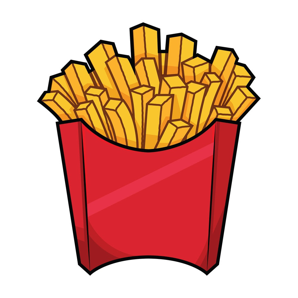 Serving of french fries. PNG - JPG and vector EPS file formats (infinitely scalable). Images isolated on transparent background.