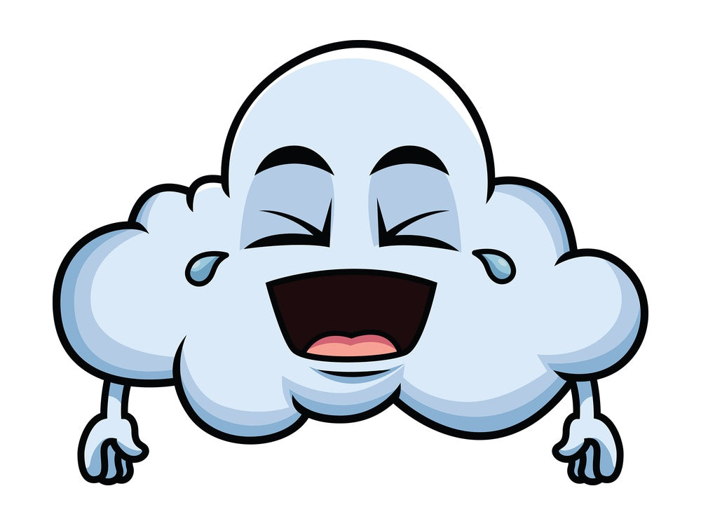 Laughing lol cloud emoticon. PNG - JPG and vector EPS file formats (infinitely scalable). Image isolated on transparent background.