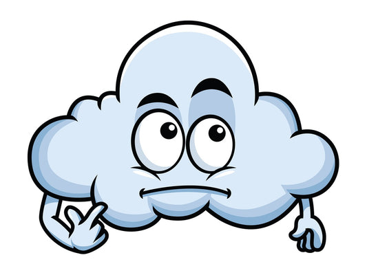 Wondering cloud emoticon. PNG - JPG and vector EPS file formats (infinitely scalable). Image isolated on transparent background.