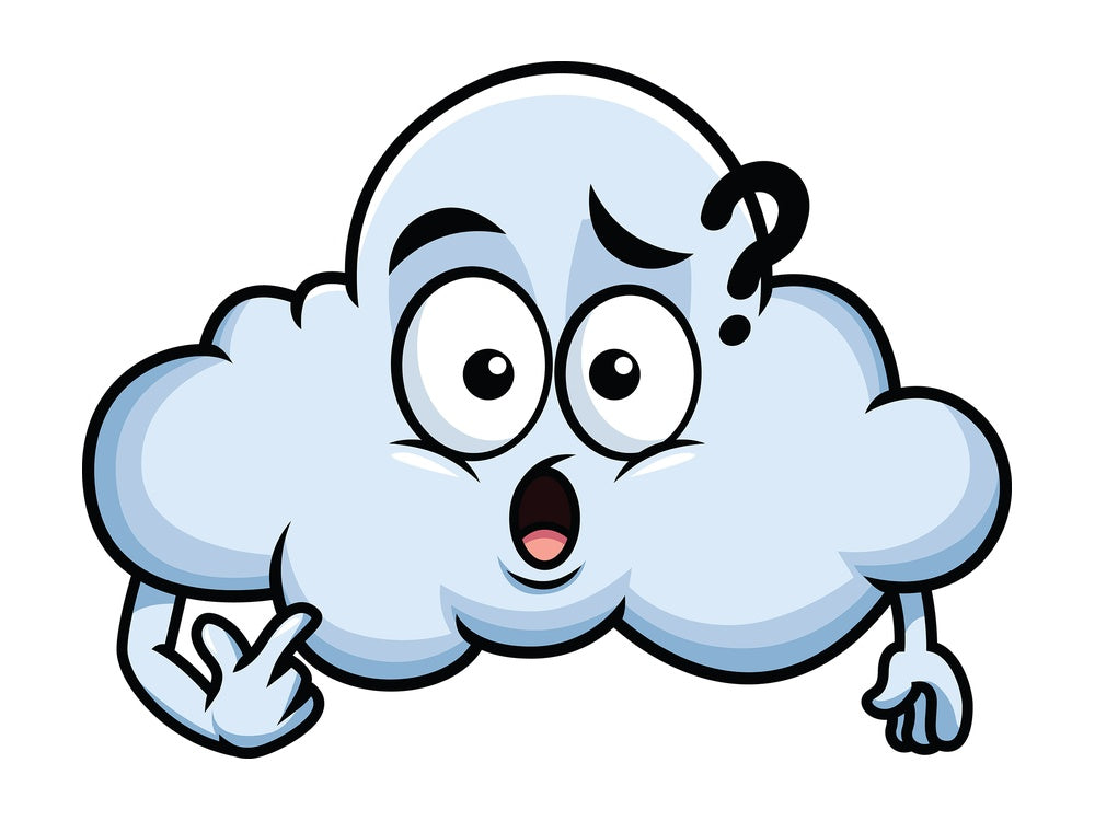 Confused cloud emoticon. PNG - JPG and vector EPS file formats (infinitely scalable). Image isolated on transparent background.