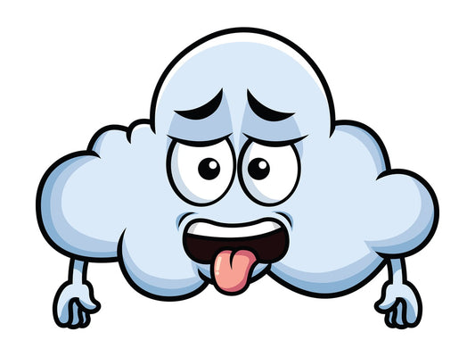 Disgusted cloud emoticon. PNG - JPG and vector EPS file formats (infinitely scalable). Image isolated on transparent background.