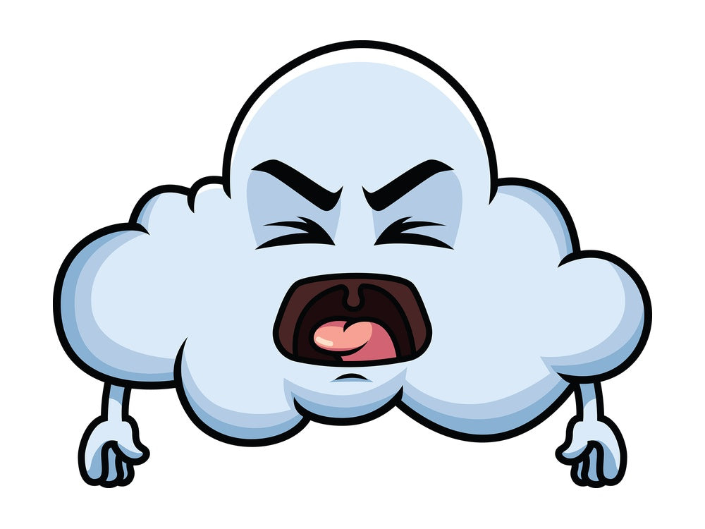 Yelling cloud emoticon. PNG - JPG and vector EPS file formats (infinitely scalable). Image isolated on transparent background.