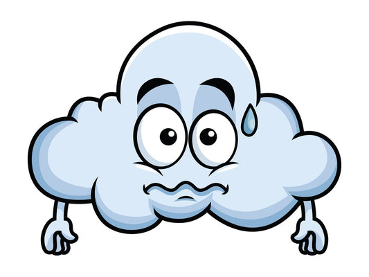 Nervous cloud emoticon. PNG - JPG and vector EPS file formats (infinitely scalable). Image isolated on transparent background.