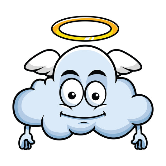 With wings and halo cloud emoticon. PNG - JPG and vector EPS file formats (infinitely scalable). Image isolated on transparent background.