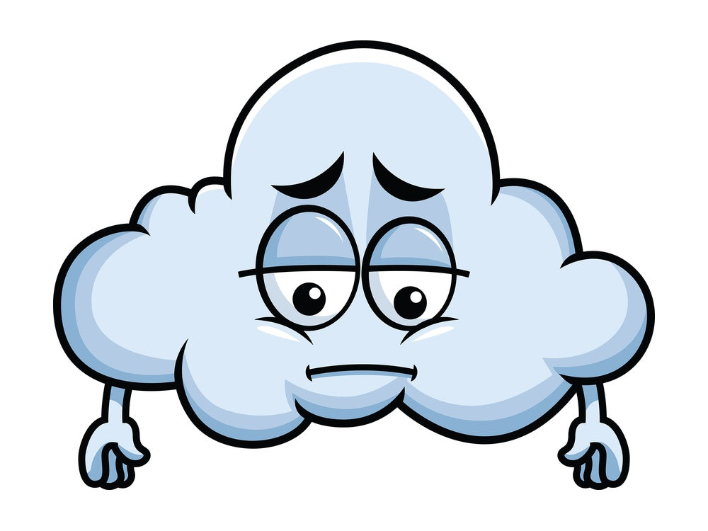 Depressed cloud emoticon. PNG - JPG and vector EPS file formats (infinitely scalable). Image isolated on transparent background.