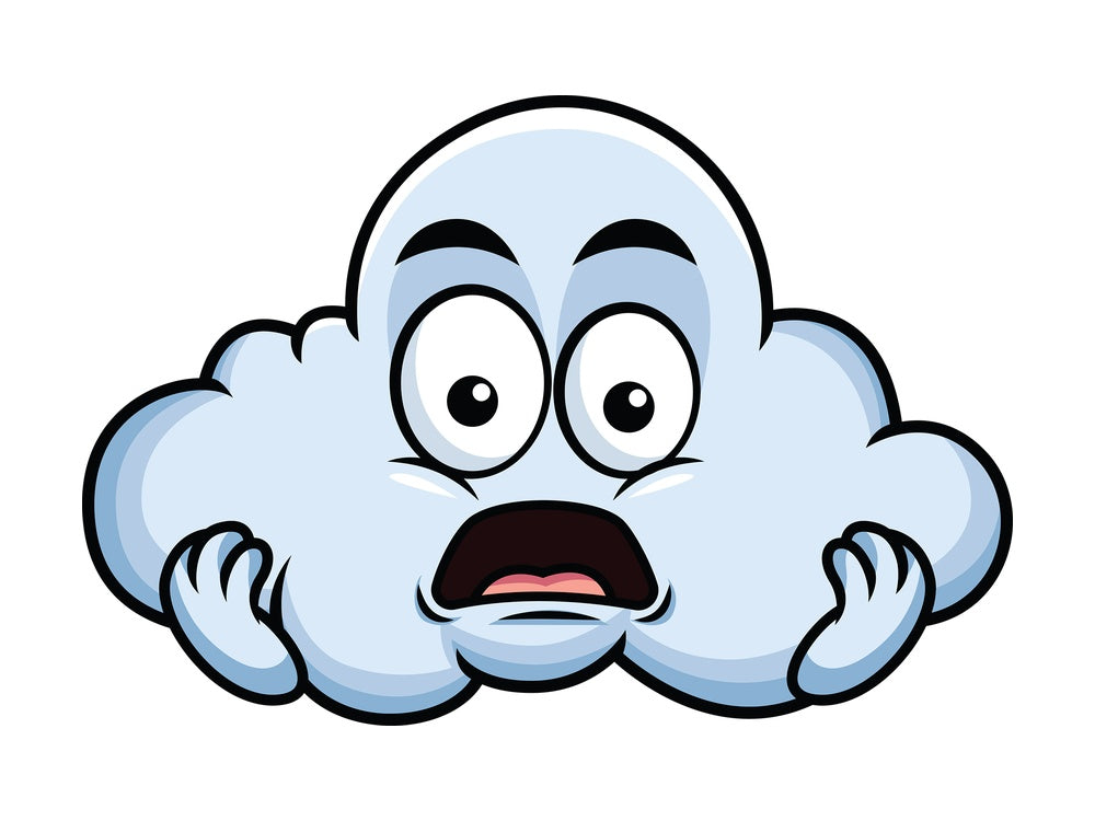Shocked cloud emoticon. PNG - JPG and vector EPS file formats (infinitely scalable). Image isolated on transparent background.