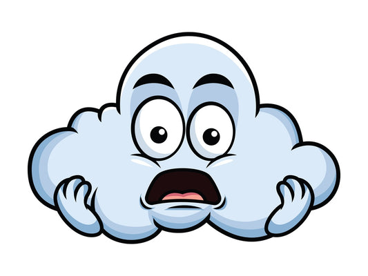 Shocked cloud emoticon. PNG - JPG and vector EPS file formats (infinitely scalable). Image isolated on transparent background.