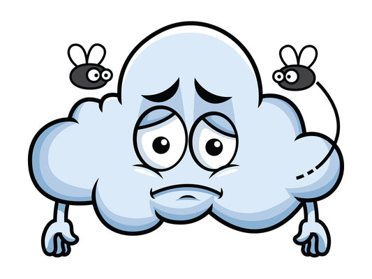 Stinky cloud going bad emoticon. PNG - JPG and vector EPS file formats (infinitely scalable). Image isolated on transparent background.