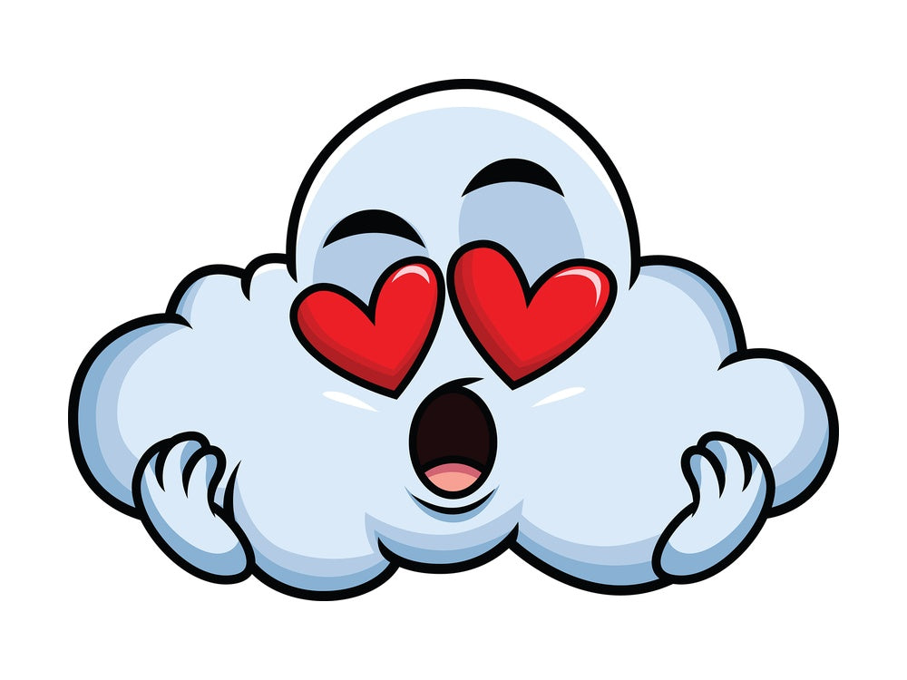 In love cloud emoticon. PNG - JPG and vector EPS file formats (infinitely scalable). Image isolated on transparent background.