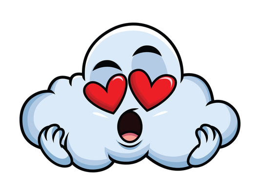 In love cloud emoticon. PNG - JPG and vector EPS file formats (infinitely scalable). Image isolated on transparent background.