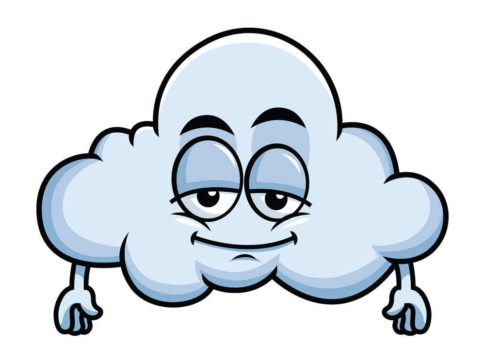 Sleepy cloud emoticon. PNG - JPG and vector EPS file formats (infinitely scalable). Image isolated on transparent background.
