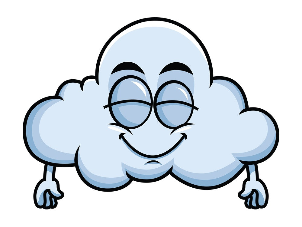 Delighted cloud emoticon. PNG - JPG and vector EPS file formats (infinitely scalable). Image isolated on transparent background.