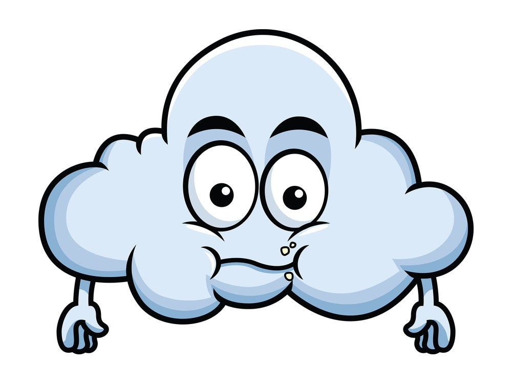 Chewing cloud emoticon. PNG - JPG and vector EPS file formats (infinitely scalable). Image isolated on transparent background.
