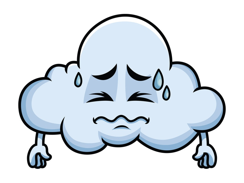 In Pain Cloud Emoticon. PNG - JPG and vector EPS file formats (infinitely scalable). Image isolated on transparent background.
