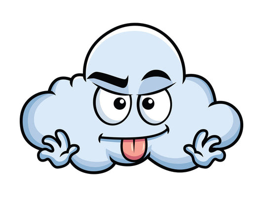 Sarcastic cloud emoticon. PNG - JPG and vector EPS file formats (infinitely scalable). Image isolated on transparent background.