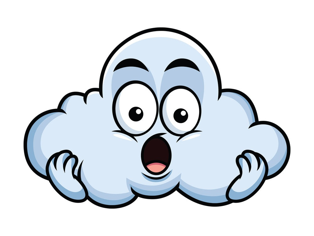Surprised cloud emoticon. PNG - JPG and vector EPS file formats (infinitely scalable). Image isolated on transparent background.