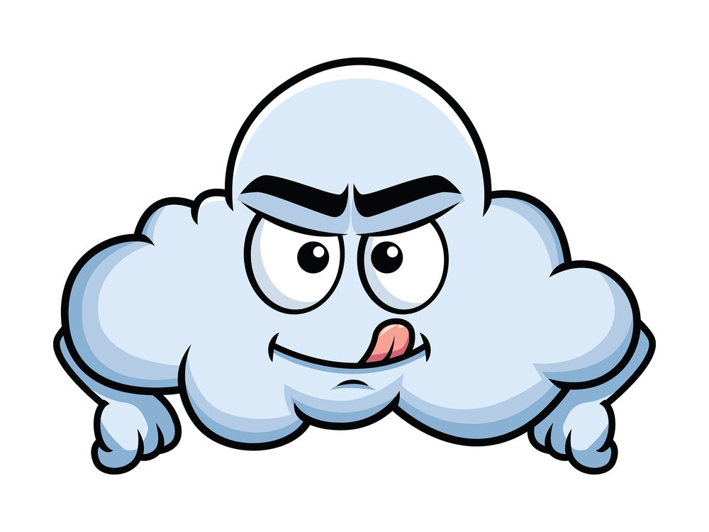 Evil look cloud emoticon. PNG - JPG and vector EPS file formats (infinitely scalable). Image isolated on transparent background.