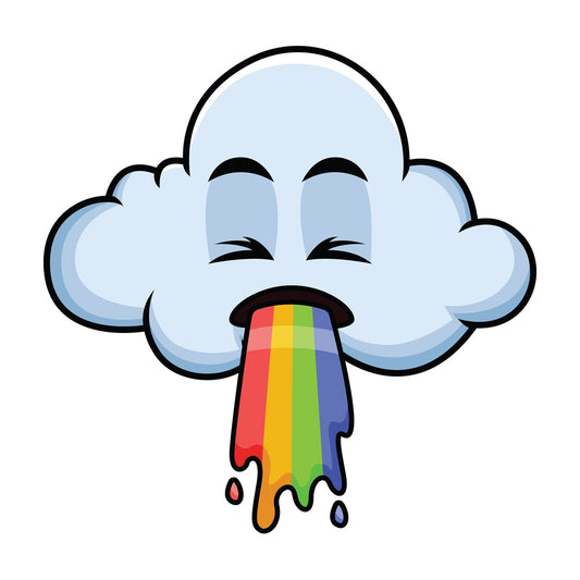 Vomiting rainbow emoticon. PNG - JPG and vector EPS file formats (infinitely scalable). Image isolated on transparent background.