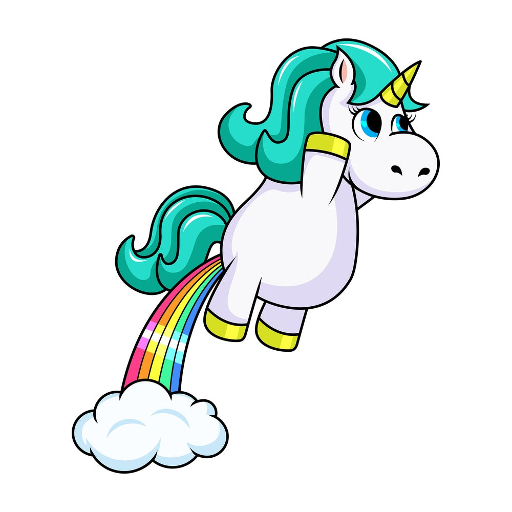 Unicorn rainbow fart. PNG - JPG and vector EPS file formats (infinitely scalable). Image isolated on transparent background.