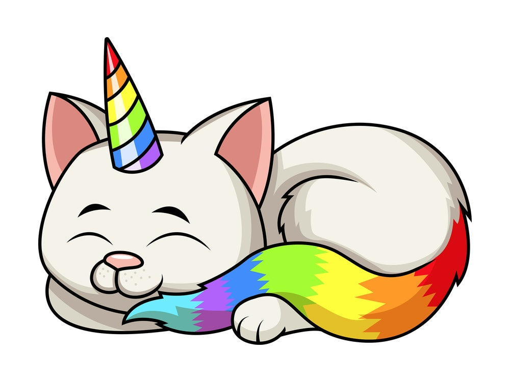 Cute cat unicorn. PNG - JPG and vector EPS file formats (infinitely scalable). Image isolated on transparent background.
