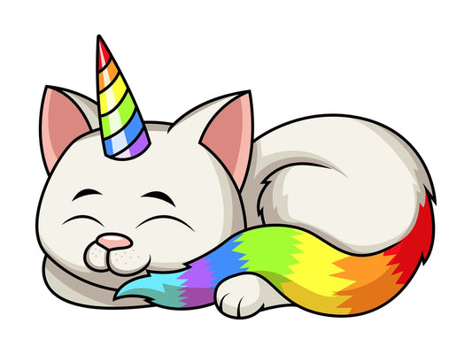 Cute cat unicorn. PNG - JPG and vector EPS file formats (infinitely scalable). Image isolated on transparent background.