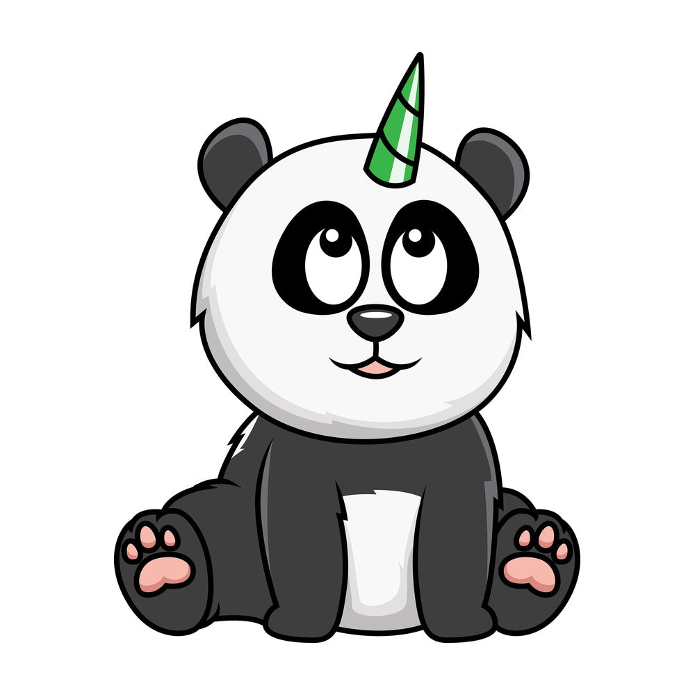 Panda bear unicorn. PNG - JPG and vector EPS file formats (infinitely scalable). Image isolated on transparent background.