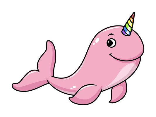Whale unicorn. PNG - JPG and vector EPS file formats (infinitely scalable). Image isolated on transparent background.
