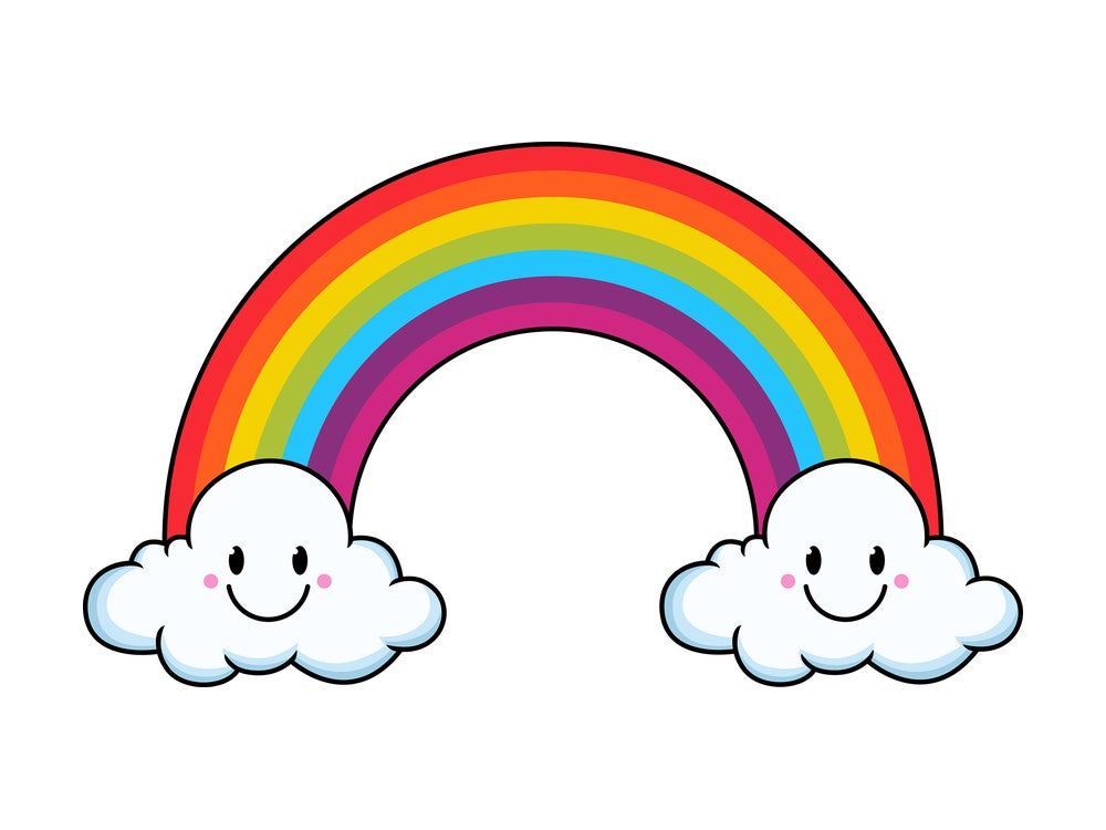 Cute kawaii rainbow. PNG - JPG and vector EPS file formats (infinitely scalable). Image isolated on transparent background.