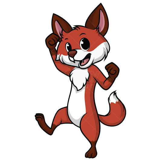 Royalty-free stock vector illustration of a cheerful fox.